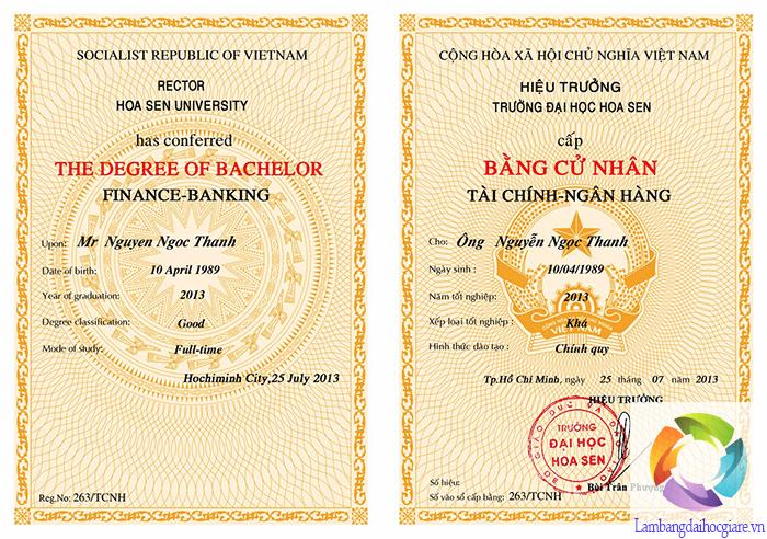 Làm bằng đại học chất lượng cao từ phôi thật của Bộ Giáo Dục và Đào Tạo