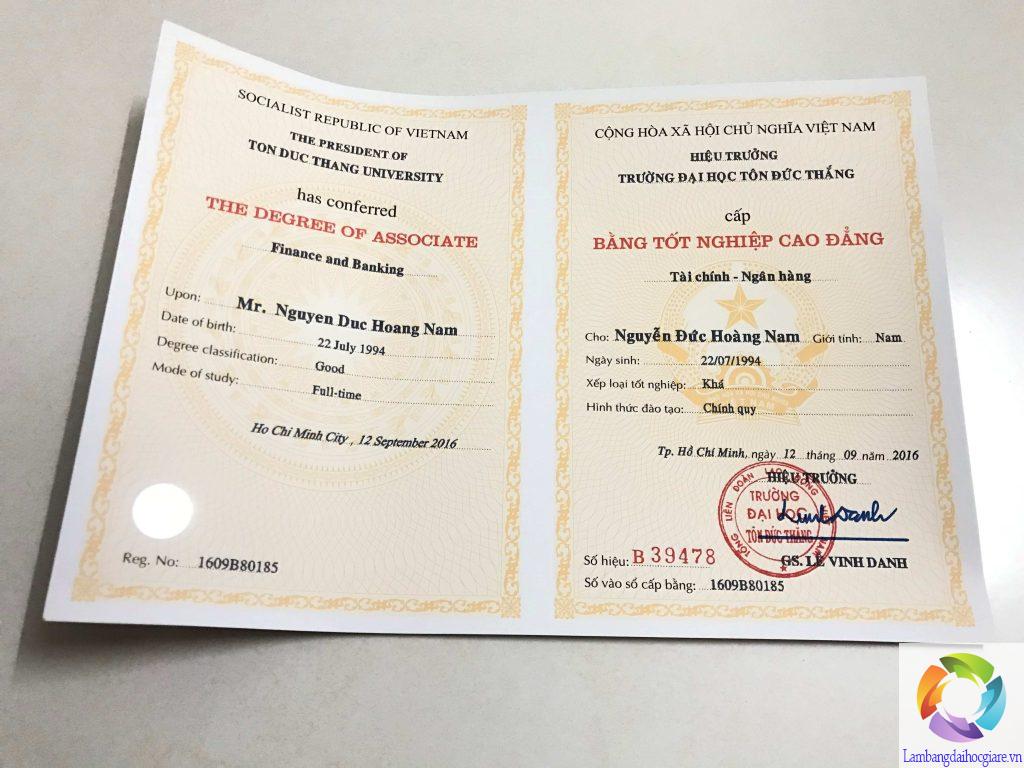 làm bằng đại học Tôn Đức Thắng