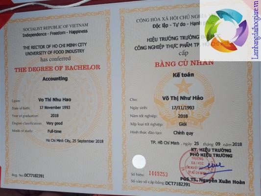 làm bằng đại học công nghiệp thực phẩm
