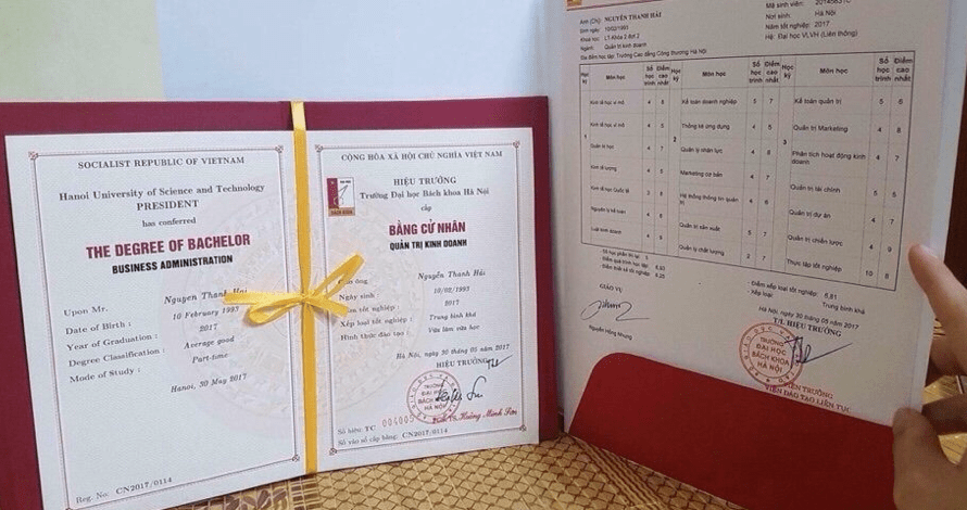 Làm bằng đại học hoa sen từ phôi thật 100% cam kết chất lượng