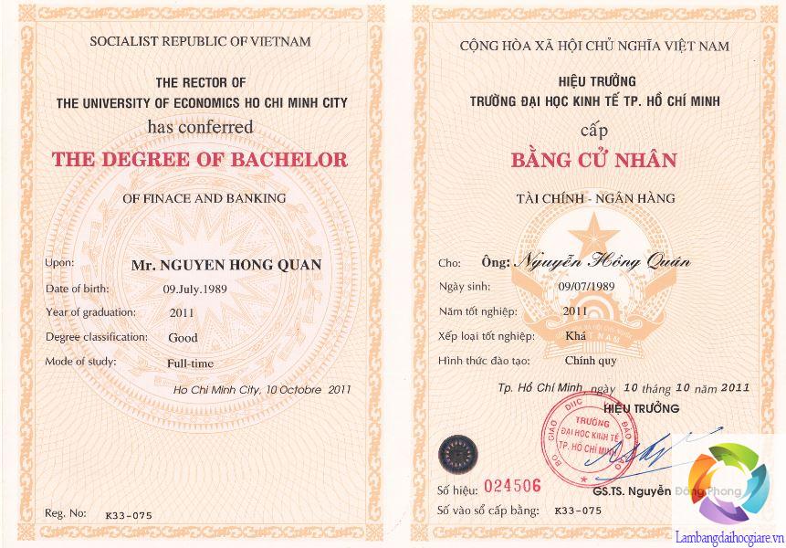 làm bằng Đại học Ngân Hàng Tp.HCM