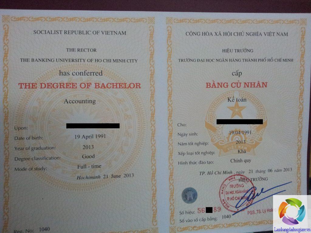 làm bằng Đại học Ngân Hàng Tp.HCM