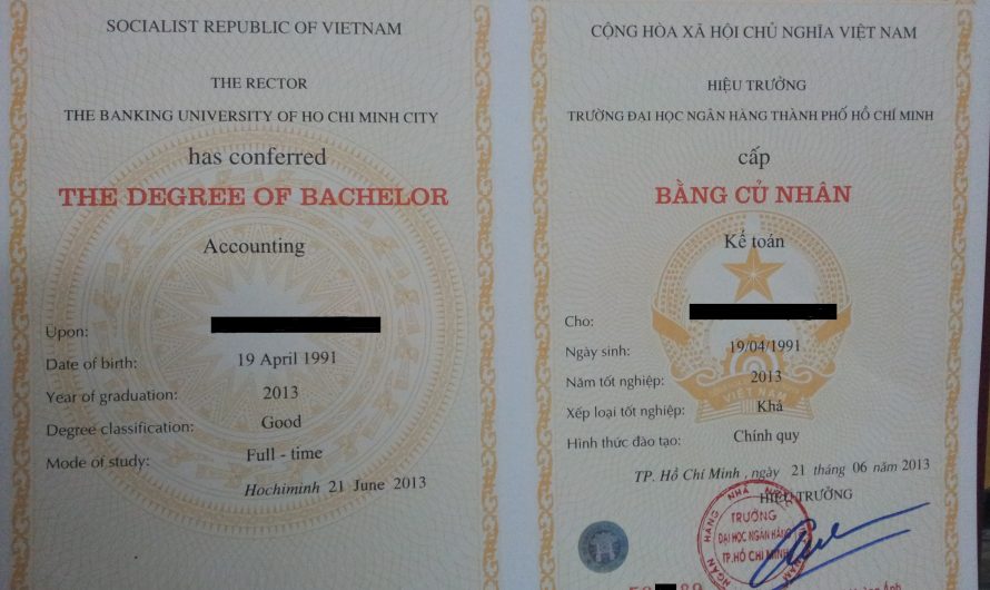 Làm bằng Đại học Ngân Hàng Tp.HCM phôi thật bao công chứng