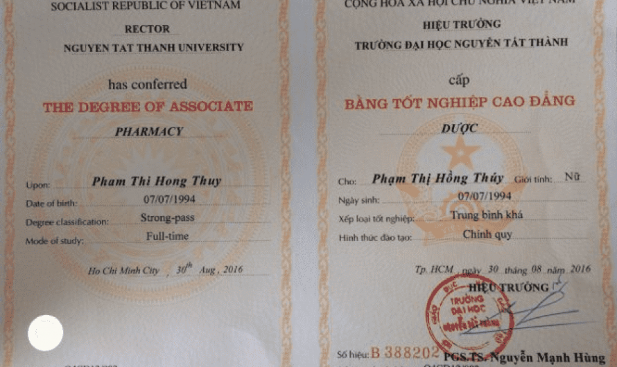Làm bằng Đại học Nguyễn Tất Thành từ phôi thật bao xin việc