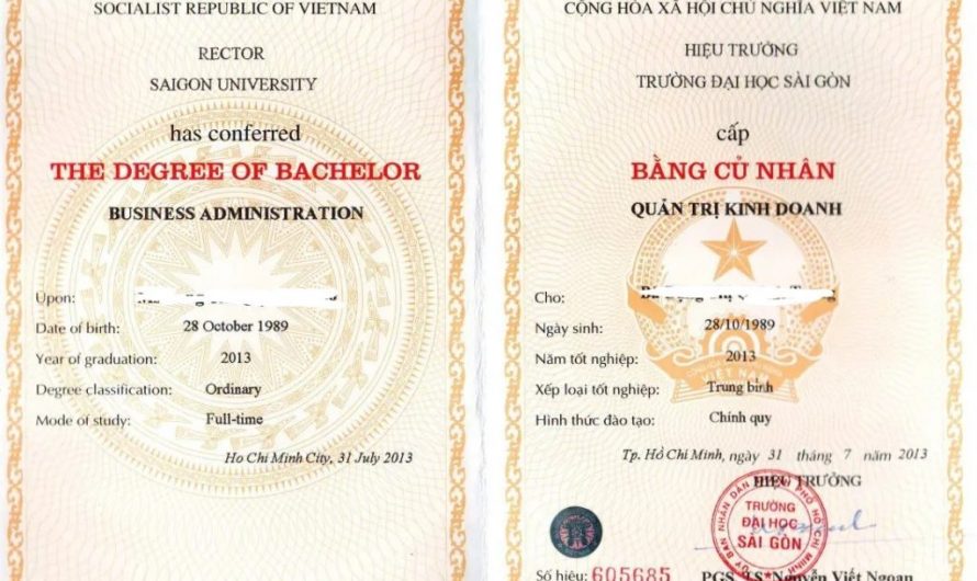 Làm bằng Đại học Sài Gòn phôi gốc 100% cam kết hàng chuẩn