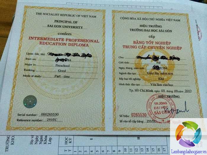làm bằng Đại học Sài Gòn