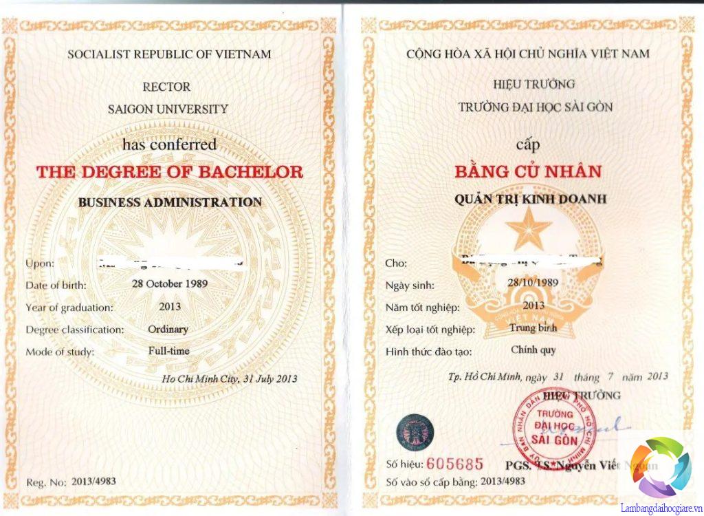 làm bằng Đại học Sài Gòn