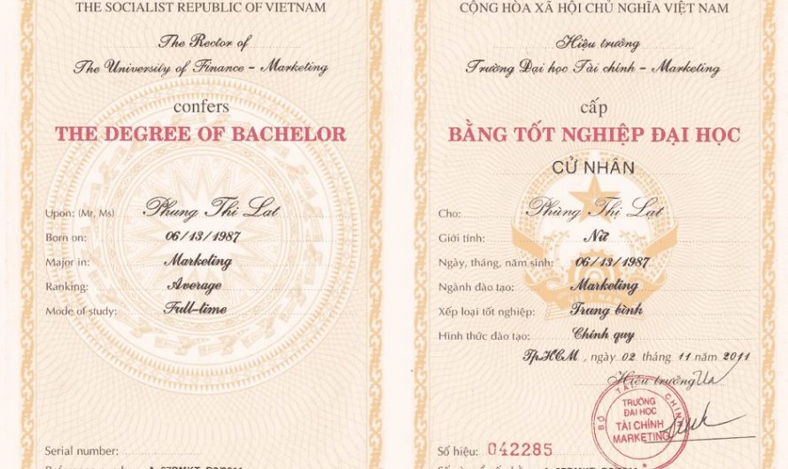 Làm bằng đại học Tài chính Marketing giá rẻ từ phôi thật