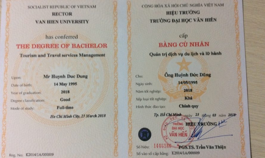 Làm bằng đại học văn hiến TPHCM – Cam kết phôi thật