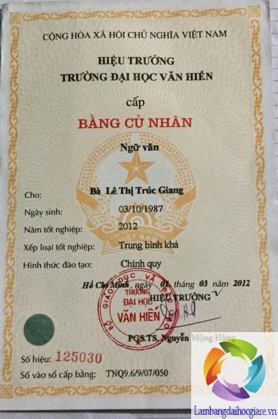 làm bằng đại học văn hiến tphcm