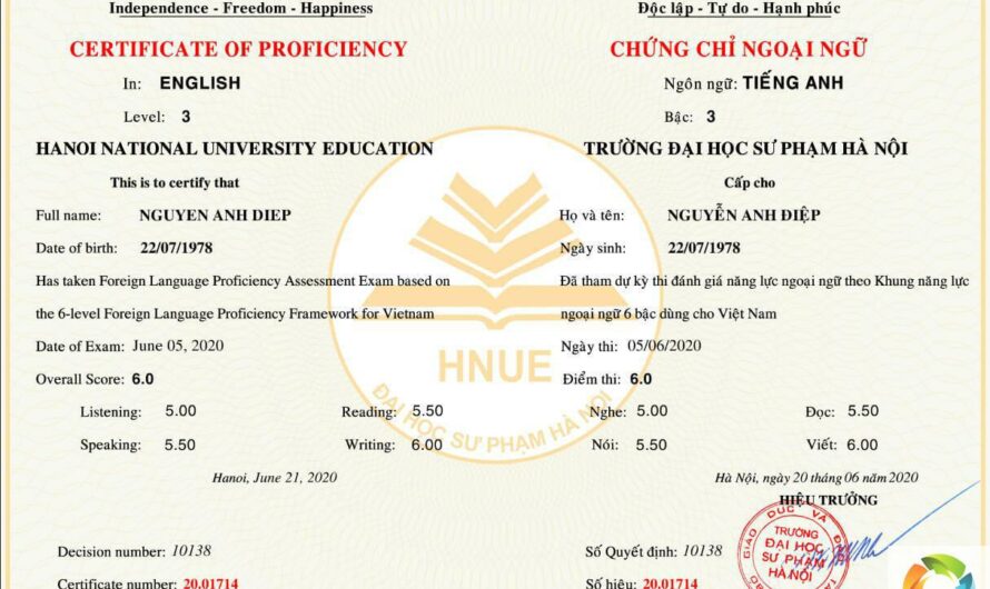 Tổng hợp các bằng hay chứng chỉ tiếng Anh được công nhận tại Việt Nam