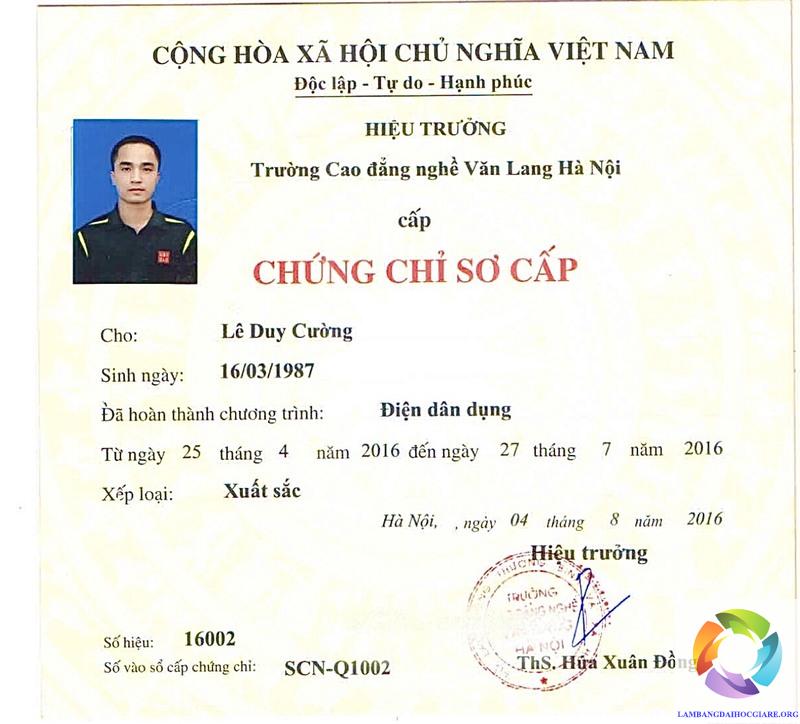 Làm chứng chỉ nghề điện