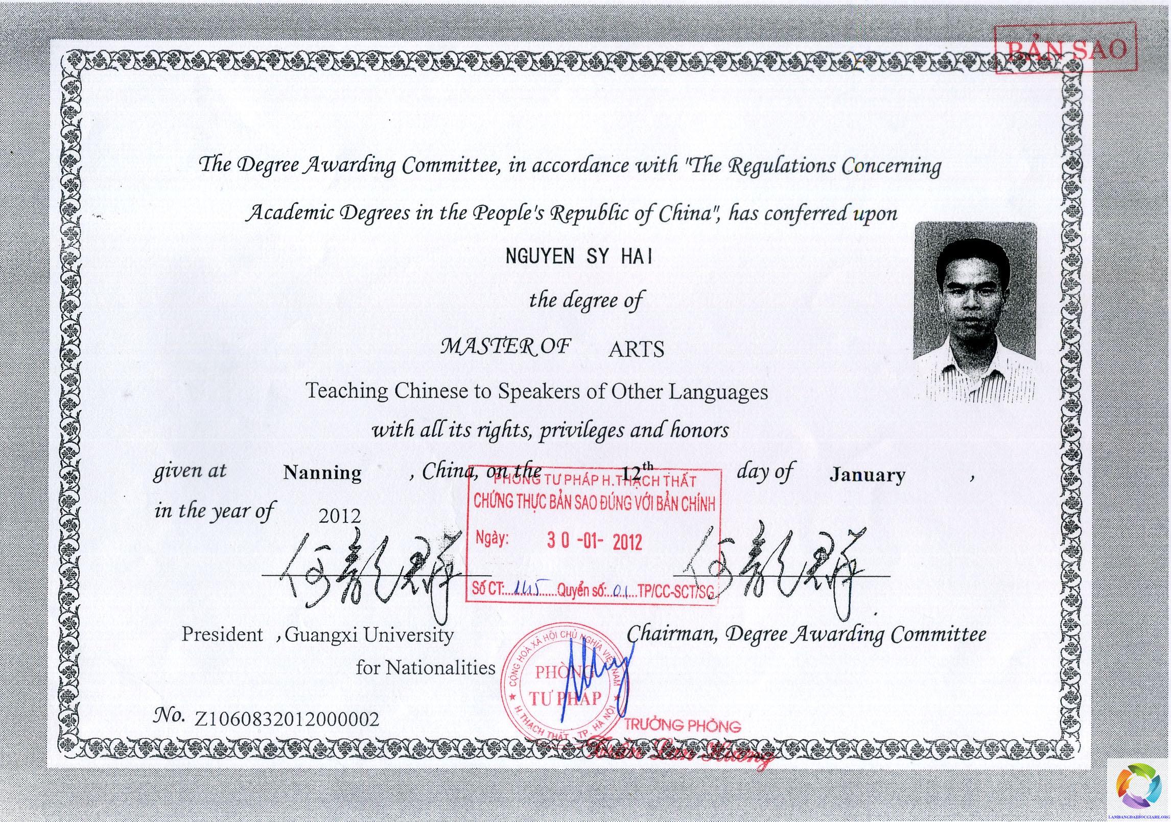 Làm chứng chỉ tiếng trung
