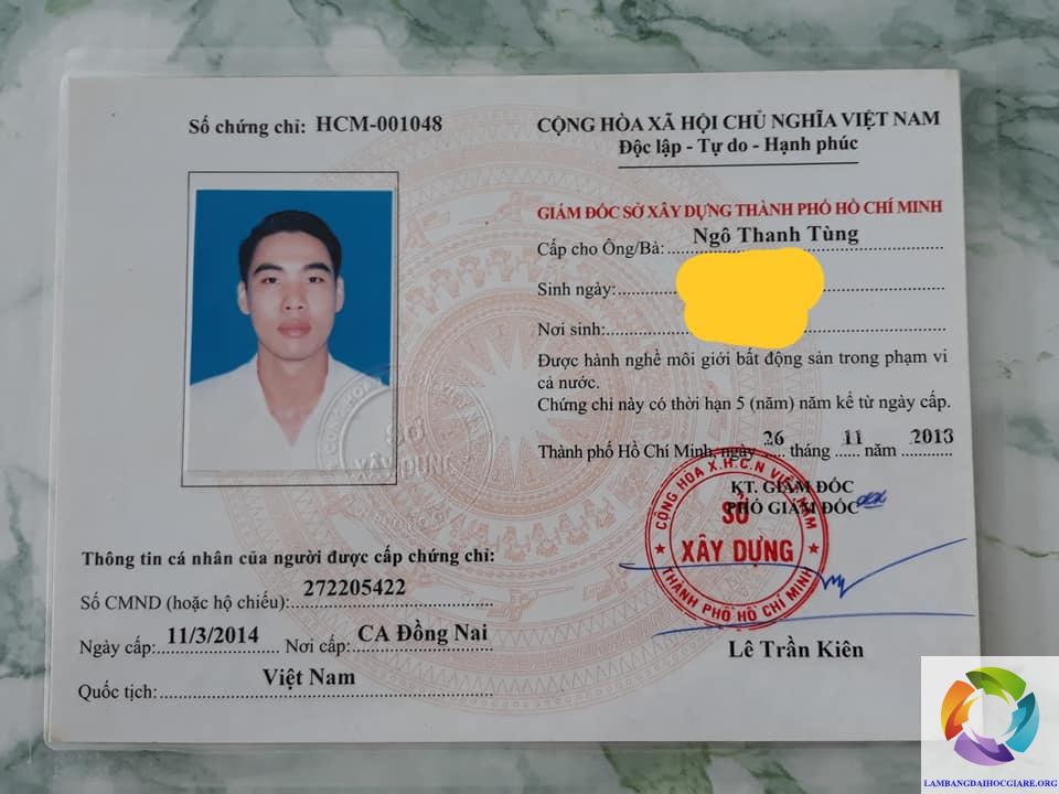 Làm Chứng Chỉ Môi Giới Bất Động Sản