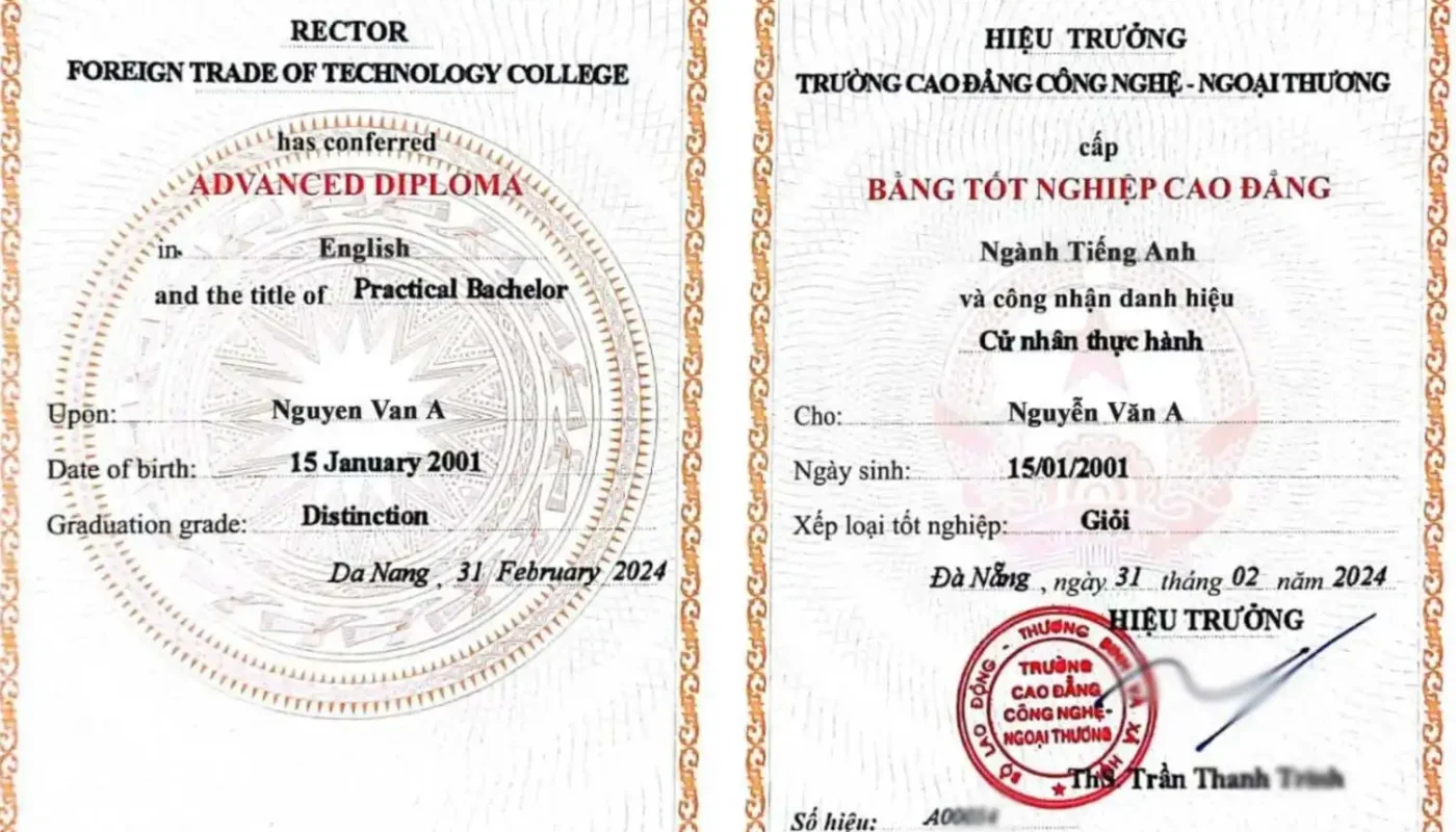 bằng cao đẳng ngôn ngữ trung