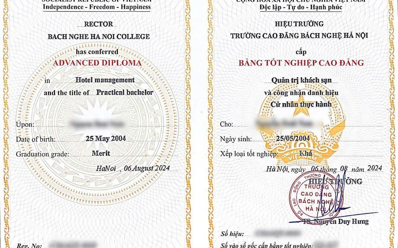 bằng cao đẳng quản trị khách sạn có giá trị gì