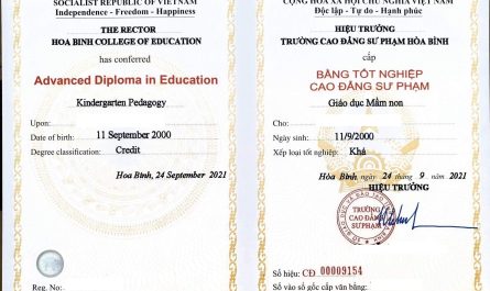 bằng cao đẳng sư phạm mầm non