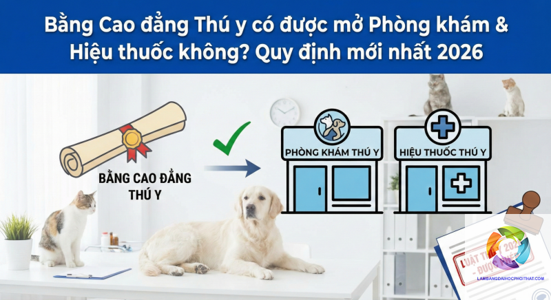 bằng đại học thú y mở phòng khám thú y được không