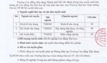 cao đẳng xây dựng liên thông đại học