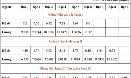 có bằng đại học lương bao nhiêu