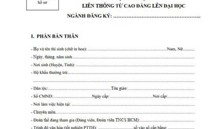 hồ sơ liên thông đại học từ cao đẳng
