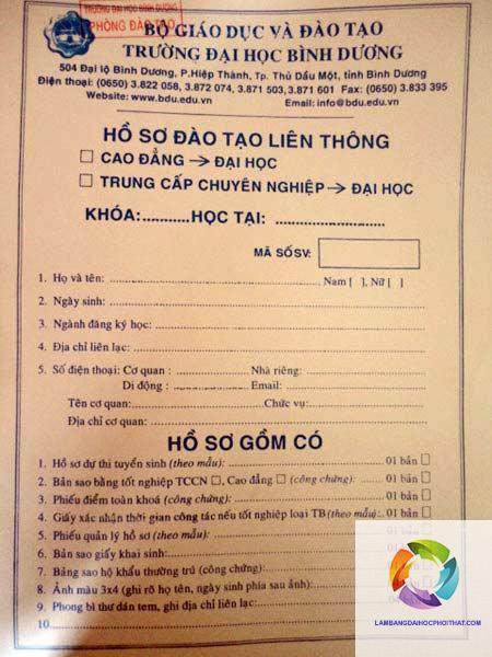 hồ sơ liên thông đại học từ cao đẳng - Hình 4