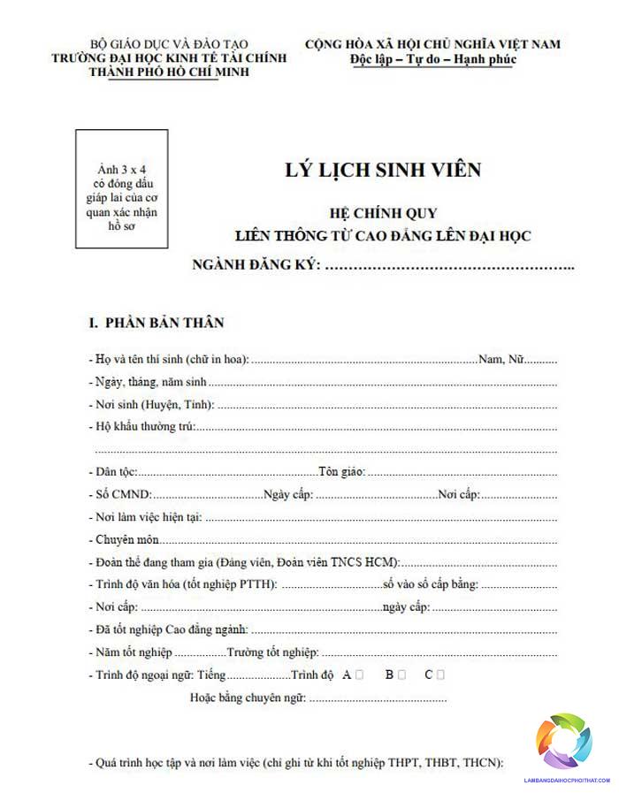 hồ sơ liên thông đại học từ cao đẳng - Hình 1