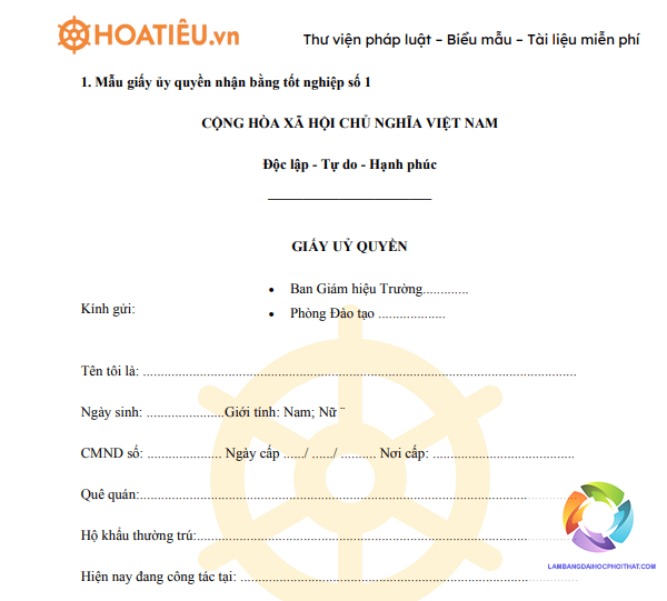ủy quyền nhận bằng đại học - Hình 2
