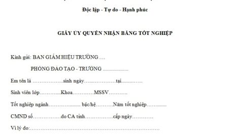 ủy quyền nhận bằng đại học