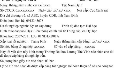 xác minh bằng đại học