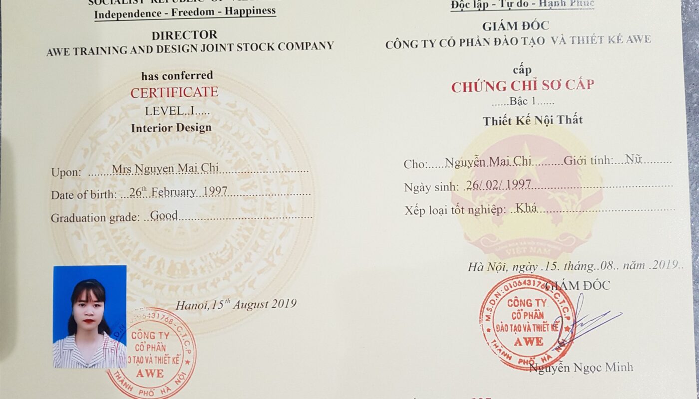 bằng cao đẳng kiến trúc làm nội thất được không