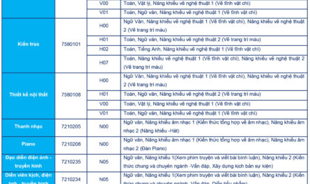 các khối thi năng khiếu đại học