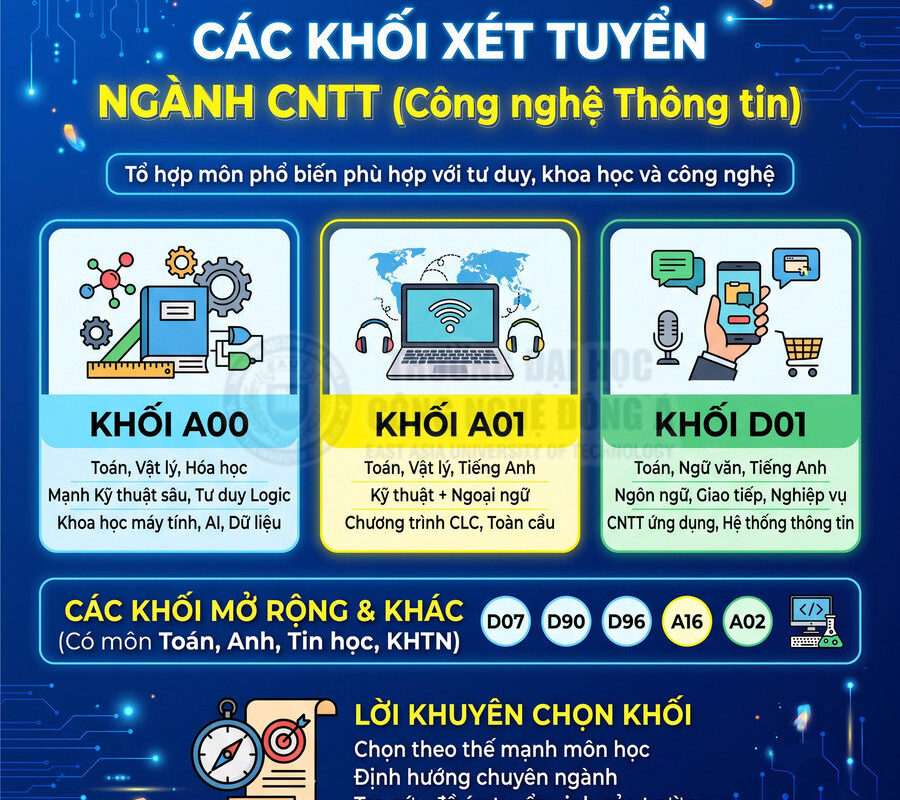 khối a00 có xét tuyển công nghệ thông tin không