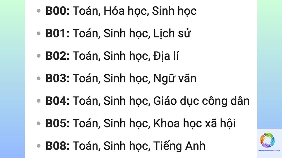 khối b00 gồm những môn nào - Image 4
