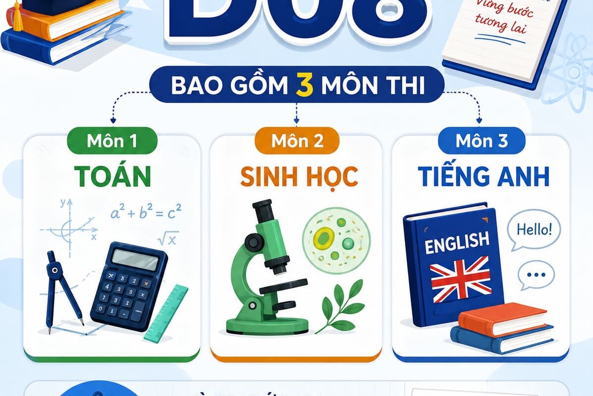 khối d08 gồm những môn nào