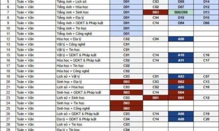 khối d11 gồm những môn nào